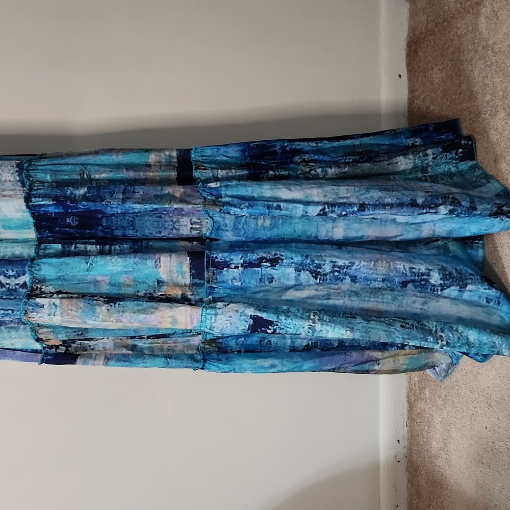 Nwt Johnny Was Mint Tiered Silk Maxi Dress - Picture 9 of 15